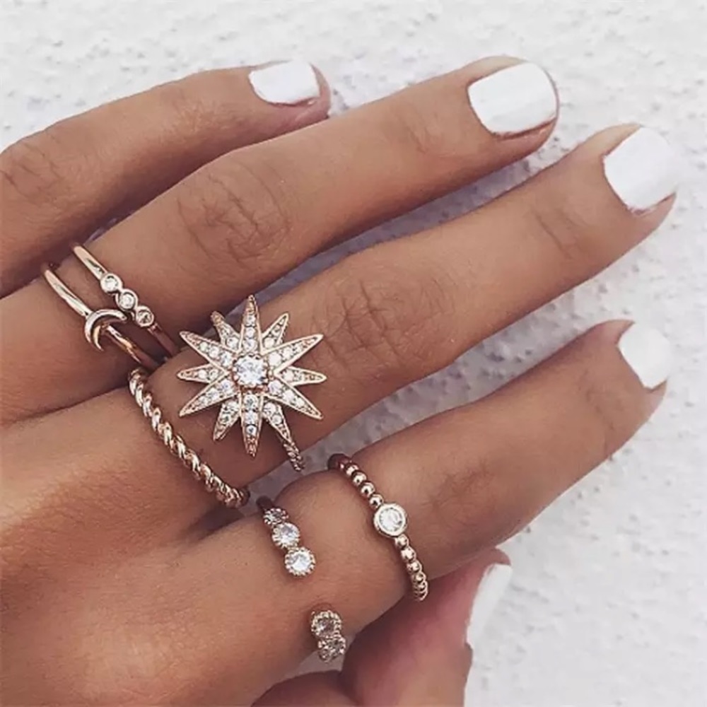 🆕 Sparkle of Sunshine Midi Knuckle Ring Set - Picture 1 of 2